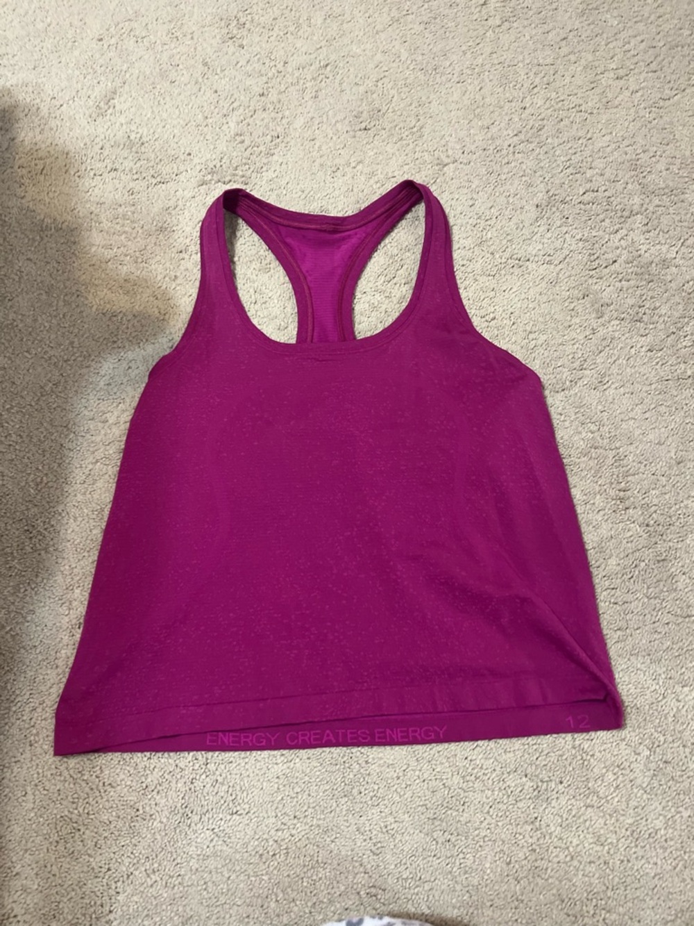 LuluLemon Magenta Racerback Tank Top